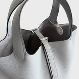 Hermès Picotin 18 Bag, Gris Plantin, Palladium Hardware