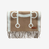 Hermes Casaque Mors Scarf In Camel & Ivoire