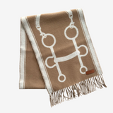 Hermes Casaque Mors Scarf In Camel & Ivoire