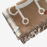 Hermes Casaque Mors Scarf In Camel & Ivoire
