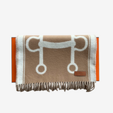 Hermes Casaque Mors Scarf In Camel & Ivoire