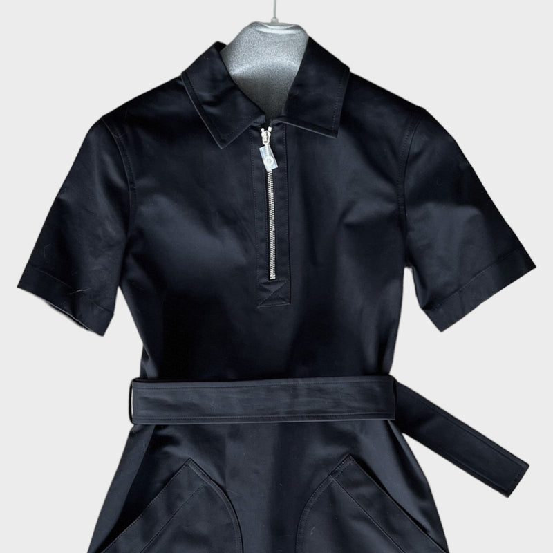 Hermes Robe Ceinturee Dress In Black, Size 34, Women's, 2023