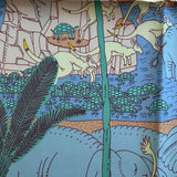 Hermes Le Carnaval des Animaux Scarf 90 In Blue, Green And Yellow