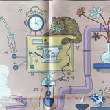 Hermes Tea For Two Scarf 90 In Rose Poudré / Blanc / Bleu