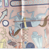 Hermes Tea For Two Scarf 90 In Rose Poudré / Blanc / Bleu