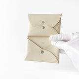 Hermes Calvi Duo Card Holder In Craie, Epsom Leather