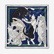 Hermès Chat Chat Chat Scarf 70, Marine, Noir & Gris