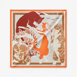 Hermès Chat Chat Chat Scarf 70, Gris Perle, Orange & Camel