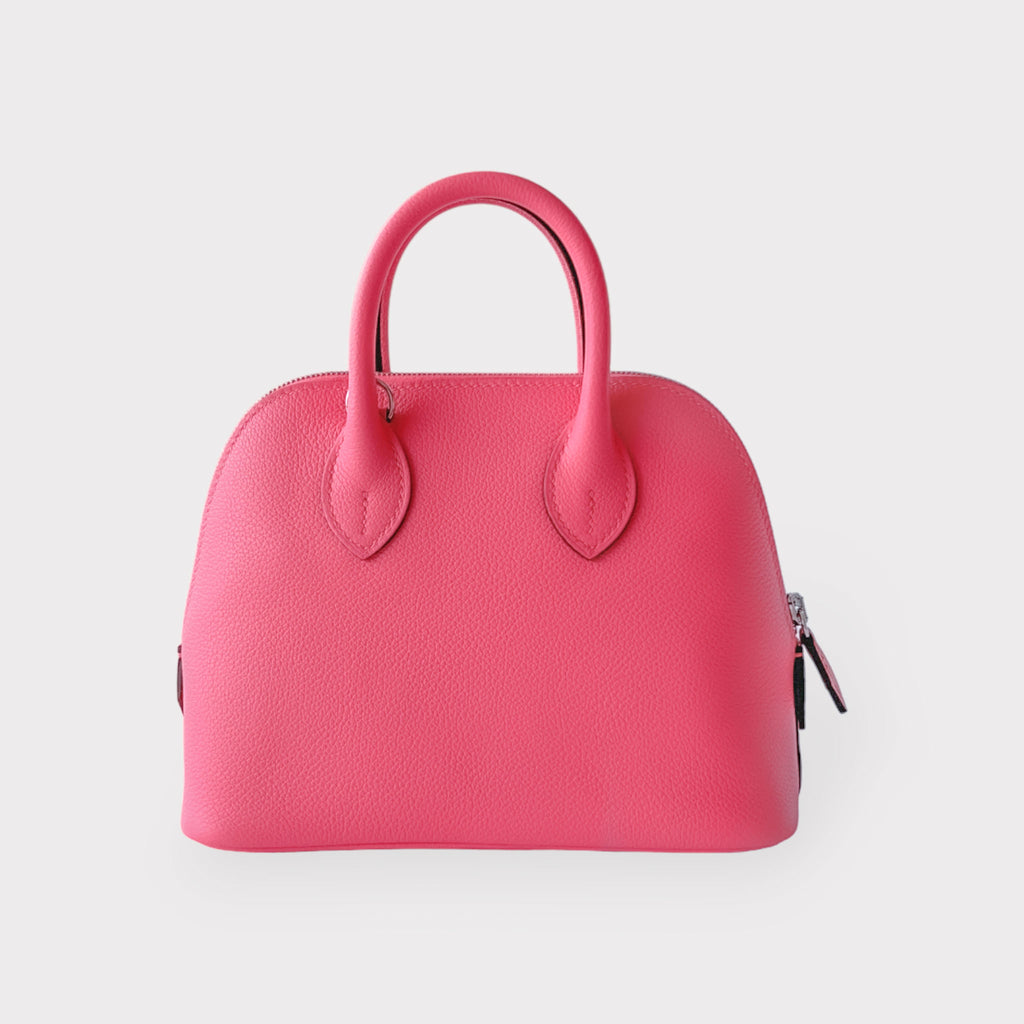 Hermès Mini Bolide 20 In Rose Texas Evercolor With Palladium Hardware in  Red
