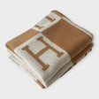 Hermès Avalon Throw Blanket, Écru & Camel
