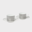 Hermès Mosaique Au 24 Tea Cup and Saucer Set, Blanc & Gris