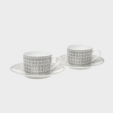 Hermès Mosaique Au 24 Tea Cup and Saucer Set, Platinum