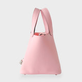 Hermes Picotin Lock Bag 18 In Rose Sakura, Clemence Leather And Palladium Hardware