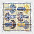 Hermès Epaulettes de Gala Double Face Scarf 90, Gris Perle, Jaune Pâle & Gris Bleuté