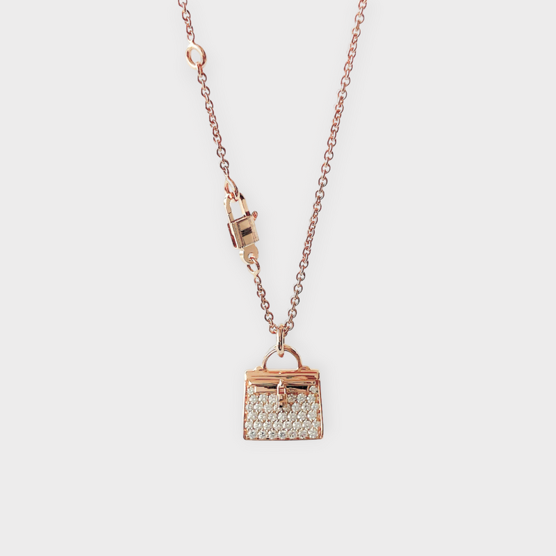 Hermes Kelly Amulette Pendant Necklace In Rose Gold, Small