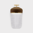 St Louis Crystal Folio Portable Lamp, Dark Wood & Brass