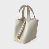 Hermes Picotin Lock Bag 18 In Beton Clemence Leather And Gold Hardware