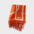 Hermès Casaque Pile ou Face Muffler, Orange & Ivorie