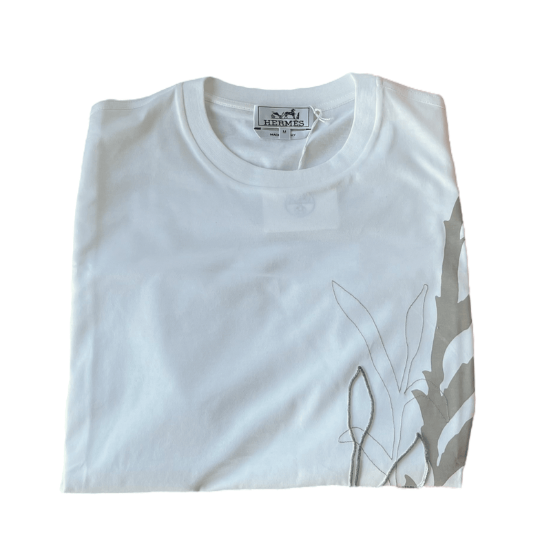 Hermes Men's "Herbier 3D" T-shirt, White, Size Medium