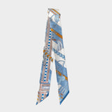 Hermes Brides et Gris-Gris Twilly In Bleu Jean, Blanc And Miel