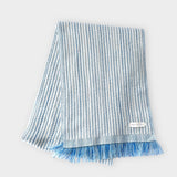 Hermès Boutis Muffler Scarf In Blue And White, Ecru / Bleu
