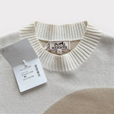 Hermes "Sunset et soie" Crewneck Sweater In Cream, Size M