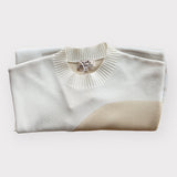 Hermes "Sunset et soie" Crewneck Sweater In Cream, Size M