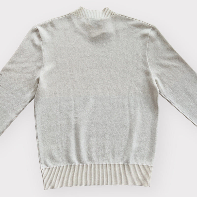 Hermes "Sunset et soie" Crewneck Sweater In Cream, Size M