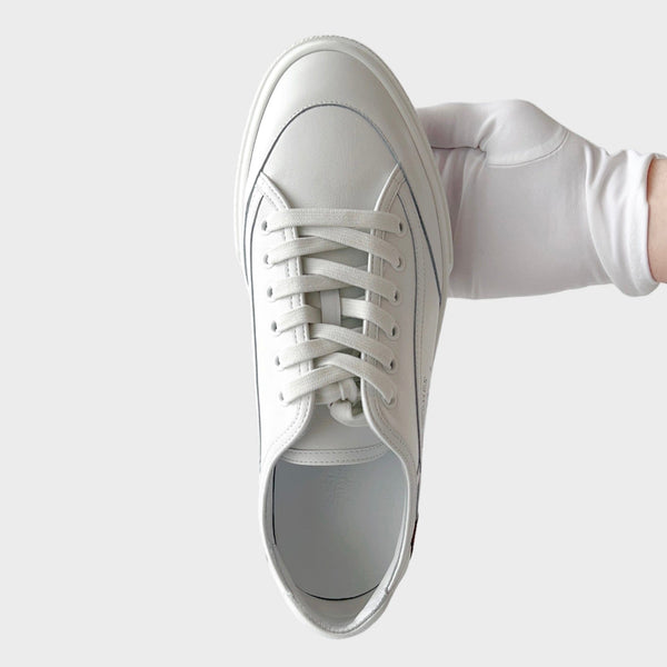 Hermes Men's Get Sneaker In White, Size 42.5