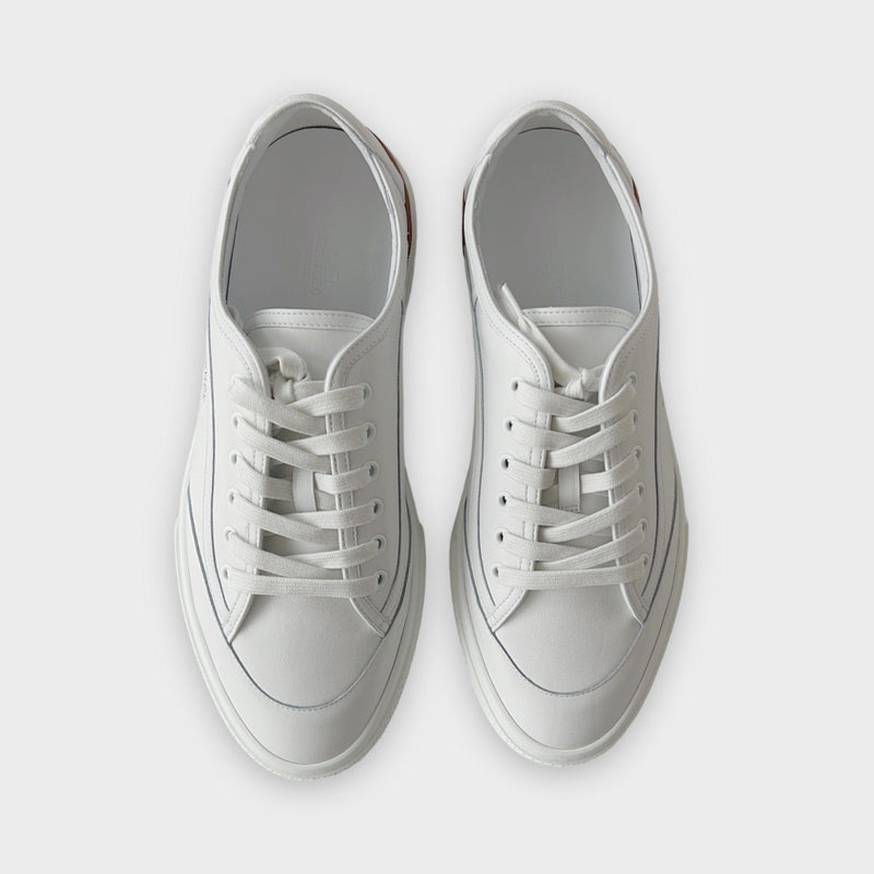 Hermes Men's Get Sneaker In White, Size 42.5