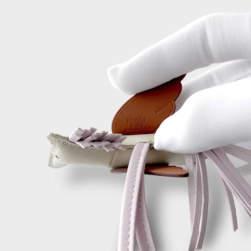 Hermes Rodeo Pegasus PM Charm In Craie And Mauve Pale (Cream And Pink)