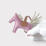 Hermes Rodeo PM Bag Charm In Mauve Sylvestre, Chai & Craie