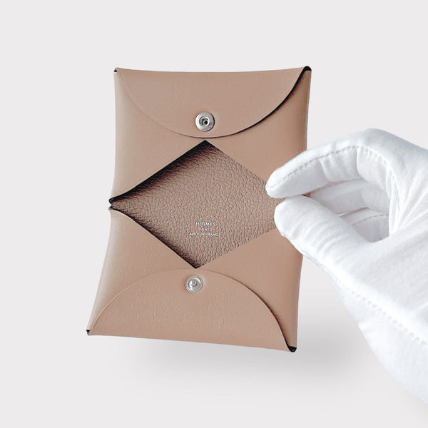 Hermes Jockey Calvi Card Holder In Chai, Limited Edition
