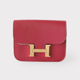 Hermès Constance Slim Wallet, Rouge Grenat, Gold Hardware