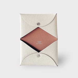 Hermès Calvi Card Holder, Nata & Quebracho