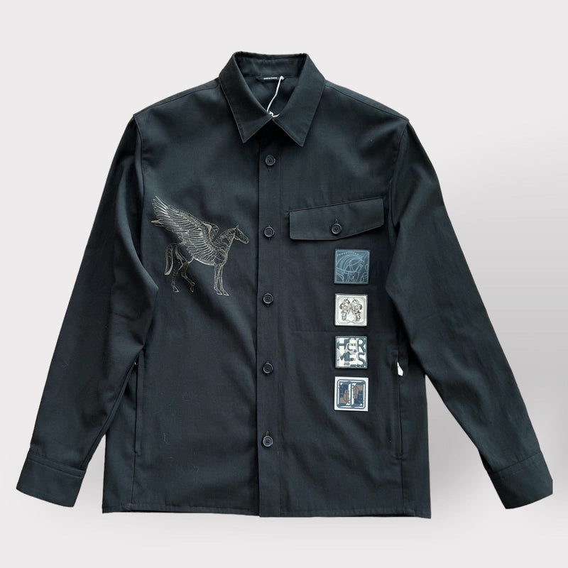 Hermès Men's 'Icones au Carre' Overshirt, Khaki, 48 EU, 38 UK