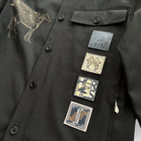 Hermès Men's 'Icones au Carre' Overshirt, Khaki, 48 EU, 38 UK