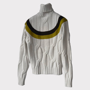 Hermès Men's "Yoke Torsade" Turtleneck Sweater, M, Ivorie