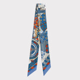 Hermes Les Murmures de la Foret Twilly In Bleu Jean, Orange And Crème