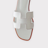 Hermes Women's Oran Sandal In White, Size 39
