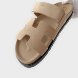 Hermès Women's Chypre Suede Sandal In Beige Argile, Size 36.5
