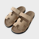 Hermès Women's Chypre Suede Sandal In Beige Argile, Size 38