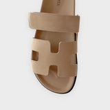 Hermès Women's Chypre Suede Sandal In Beige Argile, Size 38