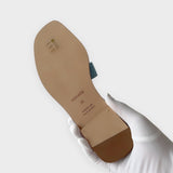 Hermes Women's Oran Sandal In Denim Bleu Clair, Size 39