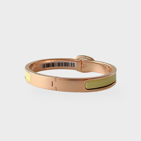 Hermès Mini Clic Chaine D'Ancre Bracelet In Poussin Yellow And Rose Gold