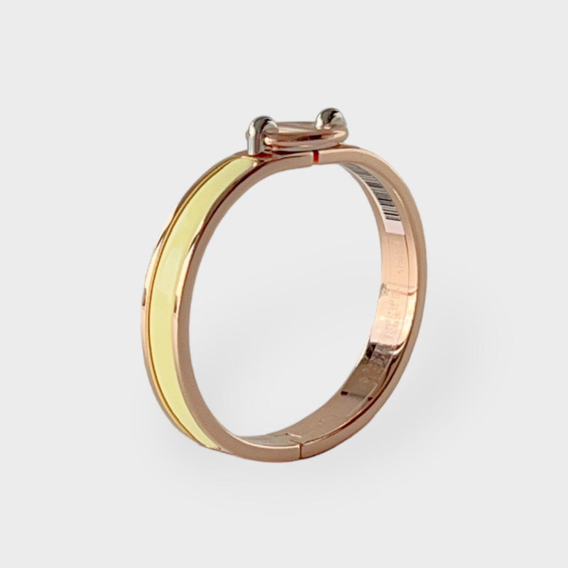 Hermès Mini Clic Chaine D'Ancre Bracelet In Poussin Yellow And Rose Gold