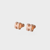 Hermes Mini Pop H Earring In Pink And Rose Gold