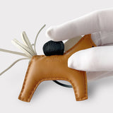 Hermes Rodeo PM Bag Charm In Sesame, Craie & Noir