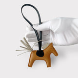 Hermes Rodeo PM Bag Charm In Sesame, Craie & Noir