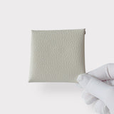 Hermes Bastia Change Purse In Mushroom, Chevre Leather